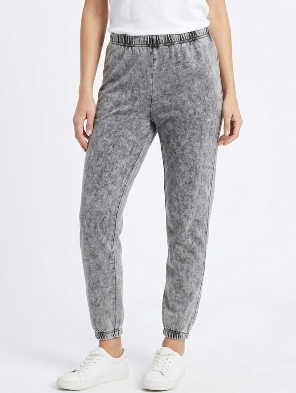LAUREN Moshi Lightweight Vintage Wash Joggers In Gray Size Small